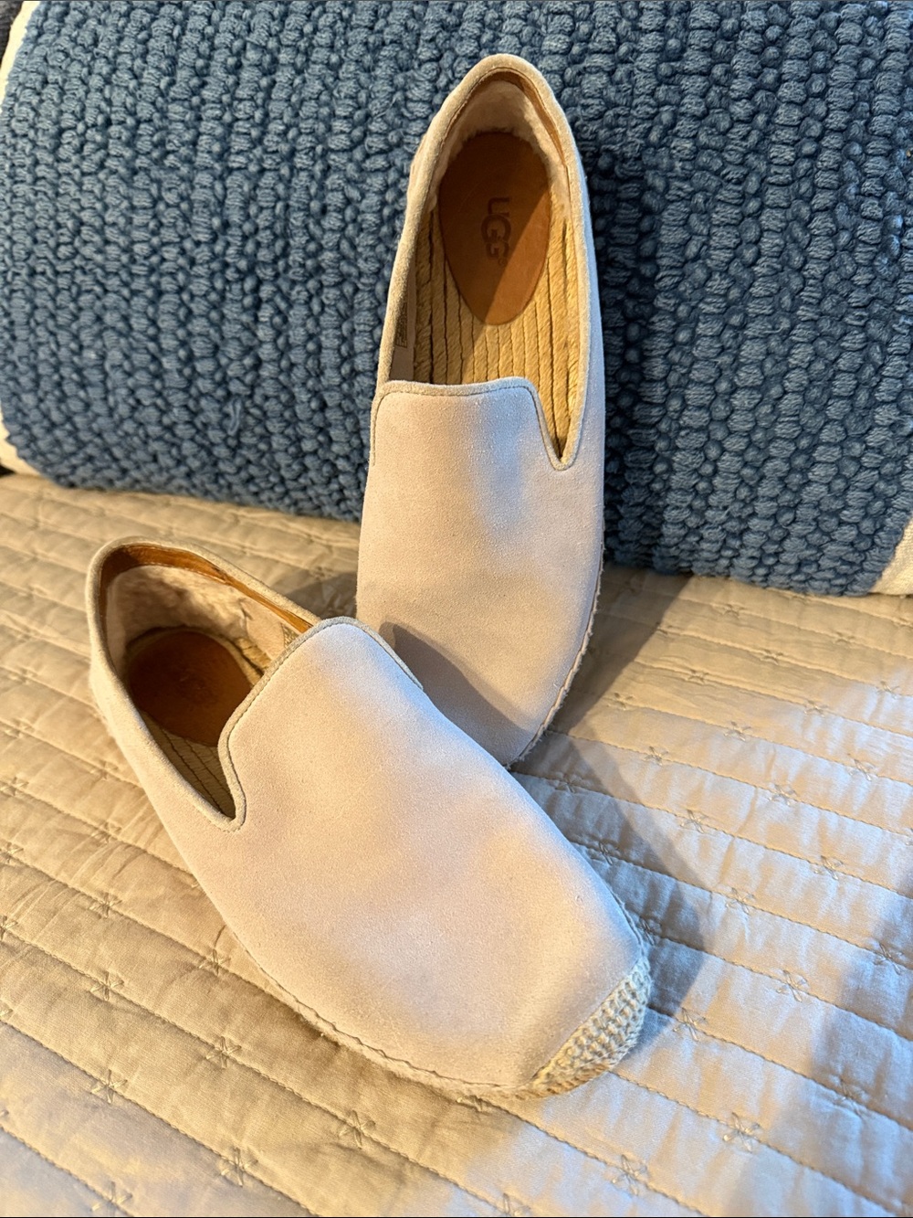 UGG women's Slip-On Espadrille in Light Cream Suede